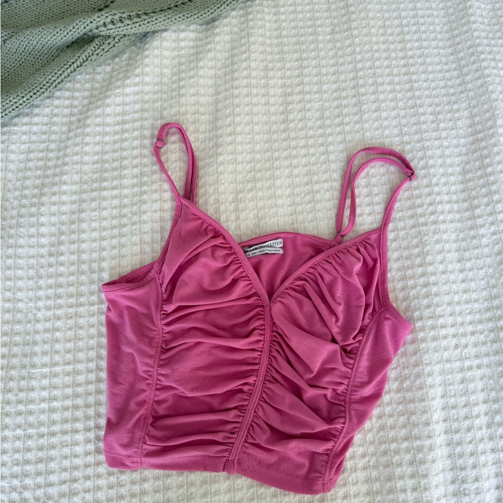 Urban Outfitters Pink Ruched Crop Top